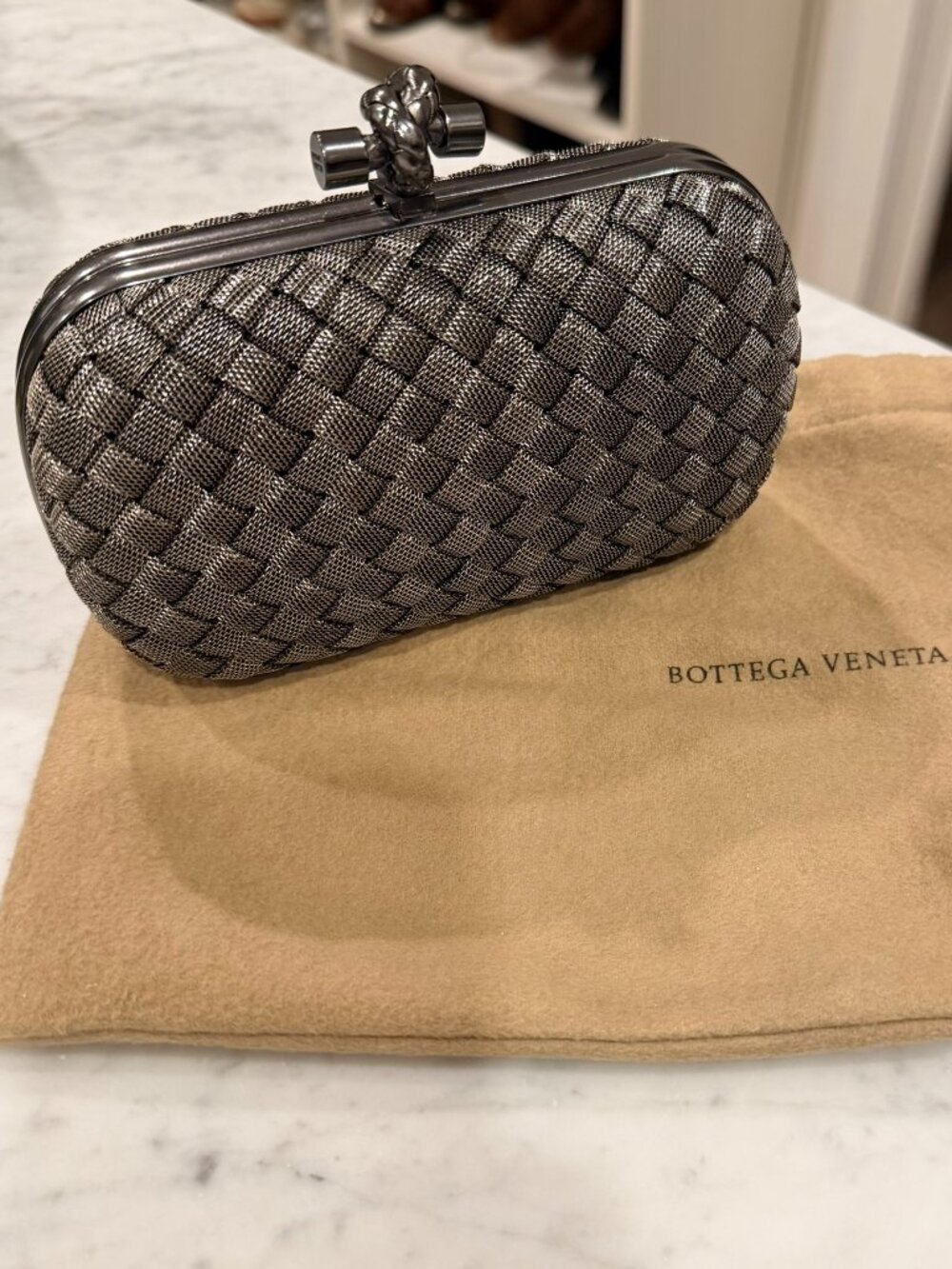 Bottega Veneta Intrecciato Knot Clutch